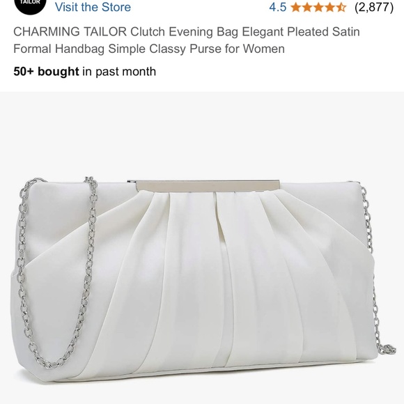 CHARMING TAILOR Clutch Evening Bag wedding/Bridal Prom - Picture 7 of 8